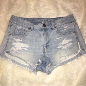American Eagle high waisted distressed shorts